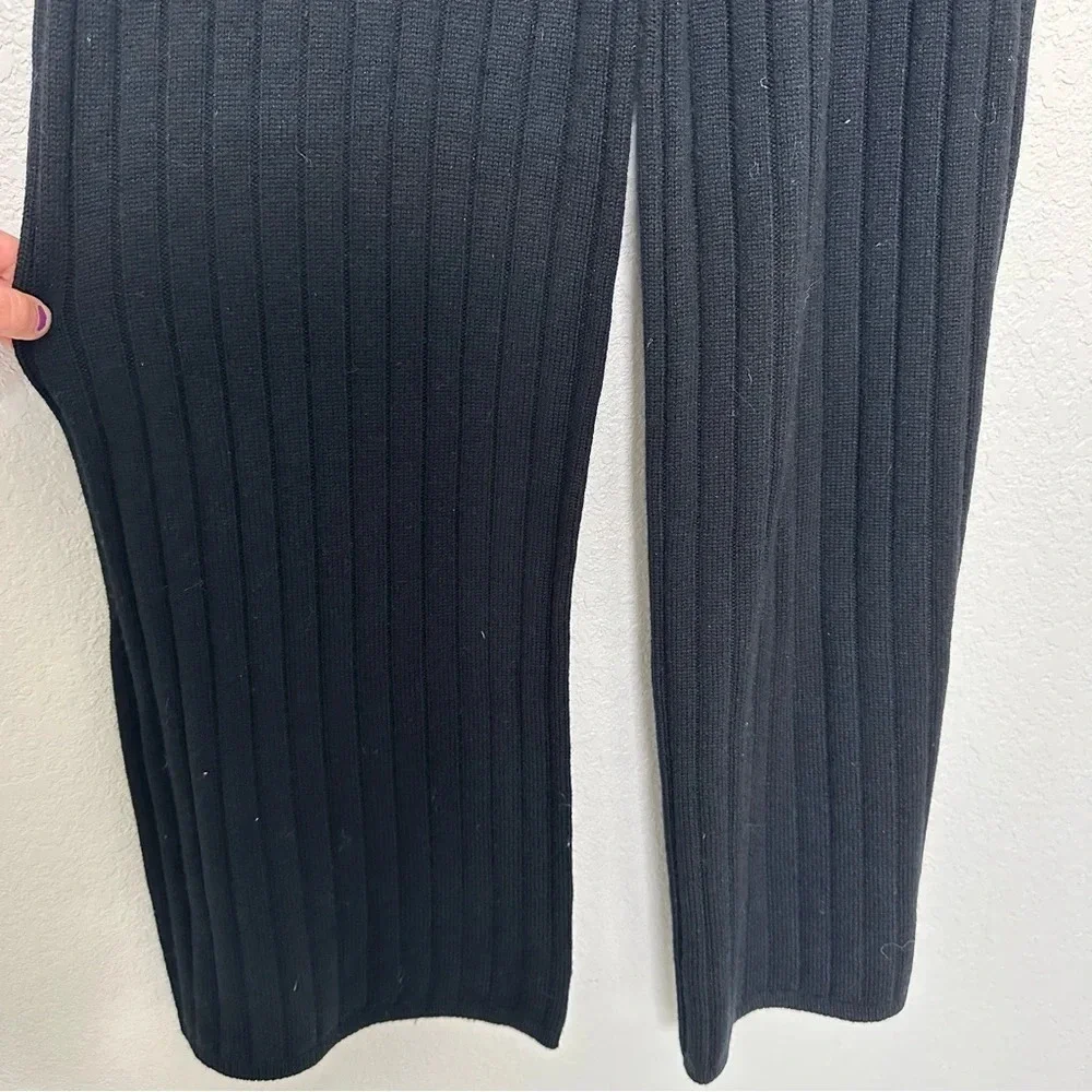 Theory wide leg rib knit athleisure pants